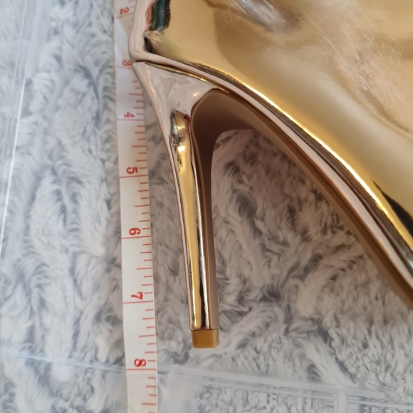 Qupid Rose Gold Metallic Heels Pointed Toe Size 6 - Picture 12 of 13